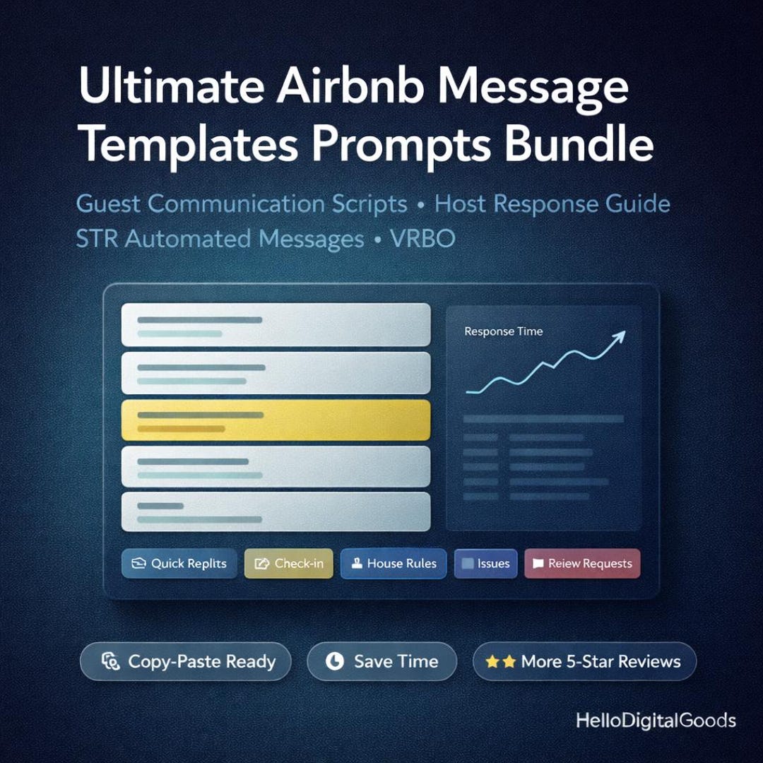 Ultimate Airbnb Message Templates Prompts Bundle | Guest Communication ...