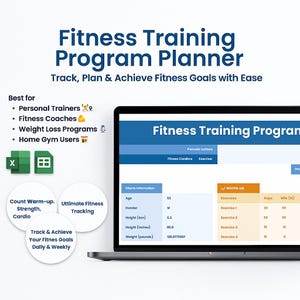 Fitness Training Program Planner: Google Sheets & Excel (Digital Download)