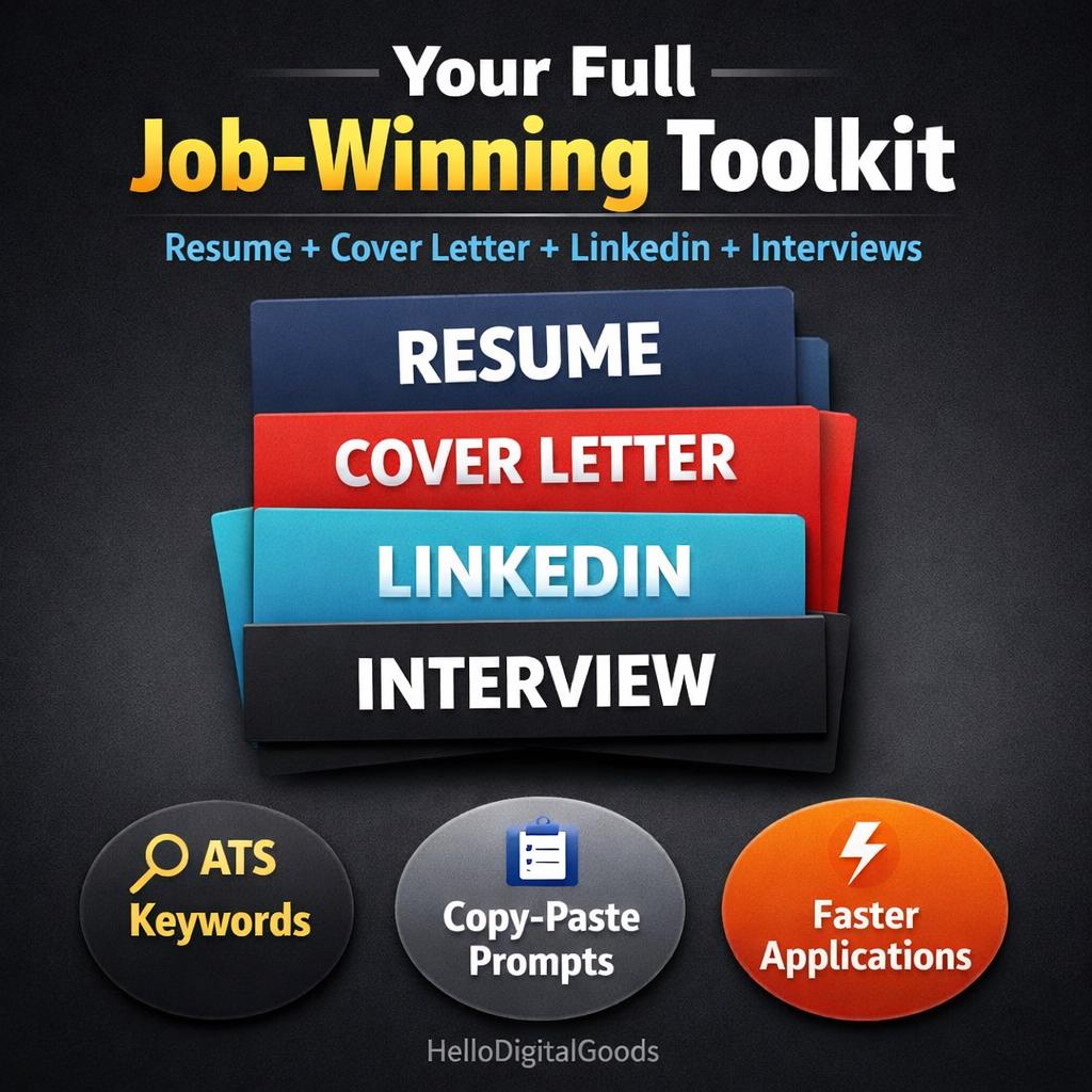 Resume & CV Prompts Bundle, Cover Letter + Linkedin + Interview Prep ...