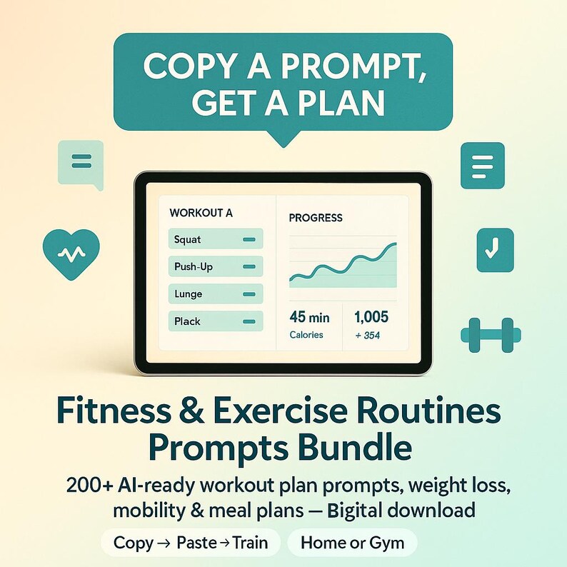 Chatgpt Fitness Prompts: Complete Bundle of Workout Plan & Exercise ...