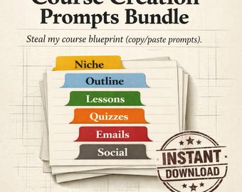 Paquete de sugerencias para la creación de cursos: ideas de contenido con IA y sugerencias para redes sociales / Descarga digital