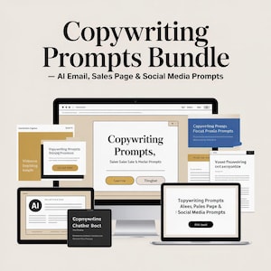 Paquete de sugerencias para copywriting: correos electrónicos, páginas de ventas y redes sociales con IA / Descarga digital