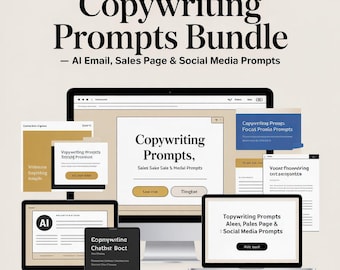 Paquete de sugerencias para copywriting: correos electrónicos, páginas de ventas y redes sociales con IA / Descarga digital