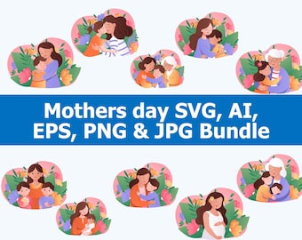 Paquete SVG para mamá: Diseños para el Día de la Madre y Mamás (uso comercial)