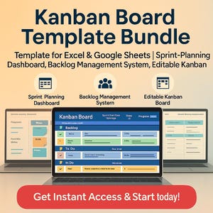 Kanban Board Template: Projektmanagment in Google Sheets (Digitaler Download)