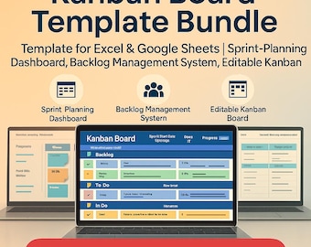 Agile Kanban Board Template: Project Management in Google Sheets (Digital Download)