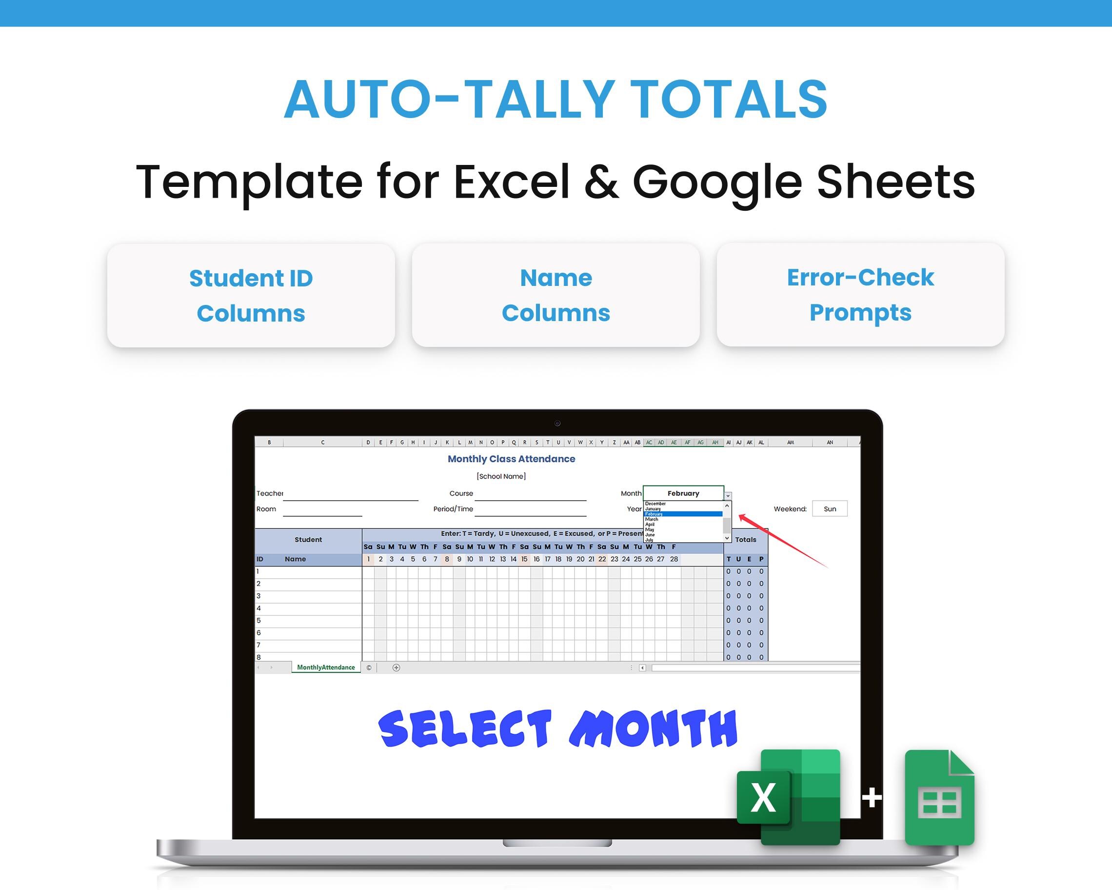 2025 Employee Attendance Tracker Excel & Google Sheets | Staff Schedule ...
