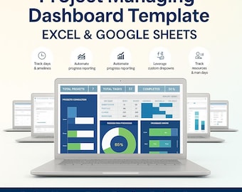 Painel de gerenciamento de projetos automatizado: modelo do Excel e do Planilhas Google