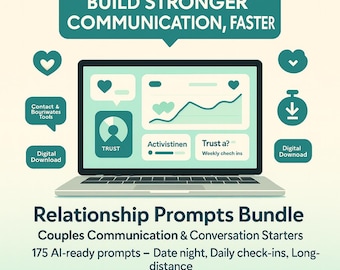 Dicas de Relacionamento para Casais | Mais de 170 Iniciadores de Conversa e Perguntas de Comunicação | Conexão Profunda, Download Digital