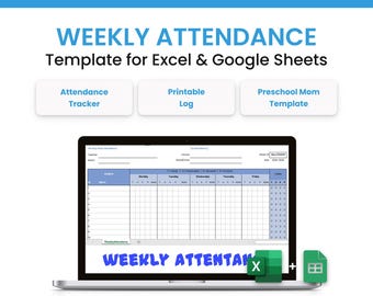 Attendance Tracker Sheet | Printable Log, Teacher Planner, Preschool Mom Template | Undated Academic Lesson Organizer
