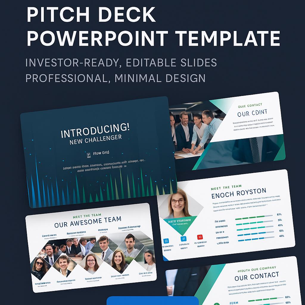Modern Business Pitch Deck Powerpoint Template | Investor-ready ...