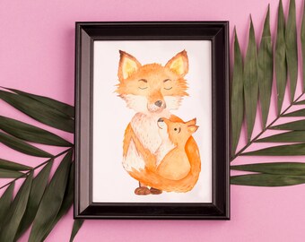 Pacote de clipart em aquarela de animais da fazenda para o Dia das Mães (download digital)