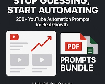 YouTube Automation Prompts Bundle | Faceless Channel Video Ideas, Scripts, Hooks, and SEO for Cash Cow & AI YouTube