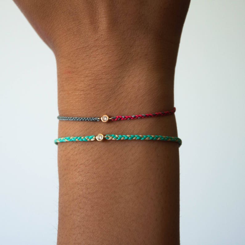 Diamond Bracelet Friendship Bracelet 14k Solid Gold Etsy