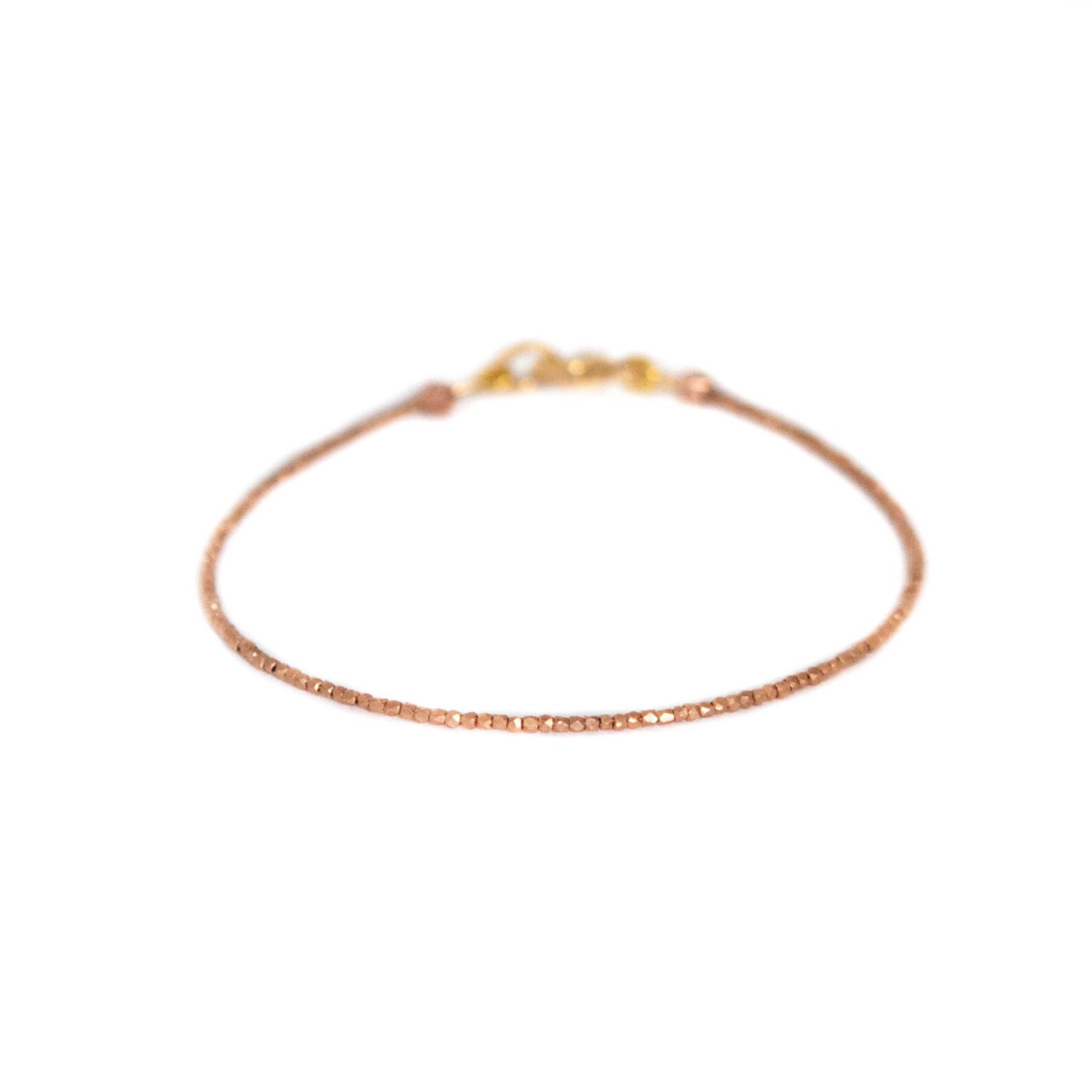 Rose Gold Bead Bracelet Delicate Beaded Bracelet for Etsy
