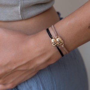 14k solid gold scarab bracelet, Scarab Beetle, Gold cord bracelet, Egyptian Revival Jewelry, scarab cord bracelet, lucky charm, gift idea