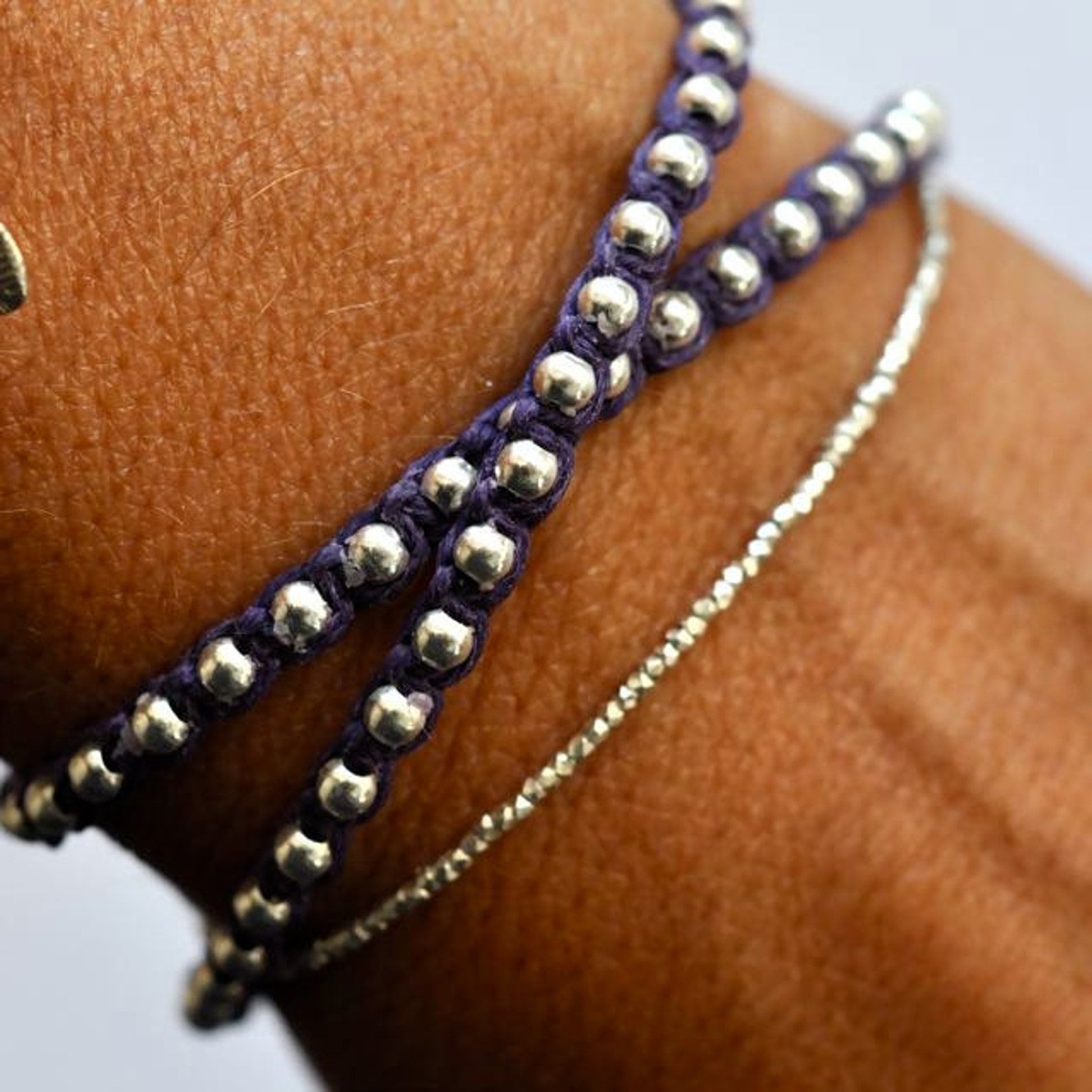 Silver Beads Bracelet. Delicate Pure Silver Etsy