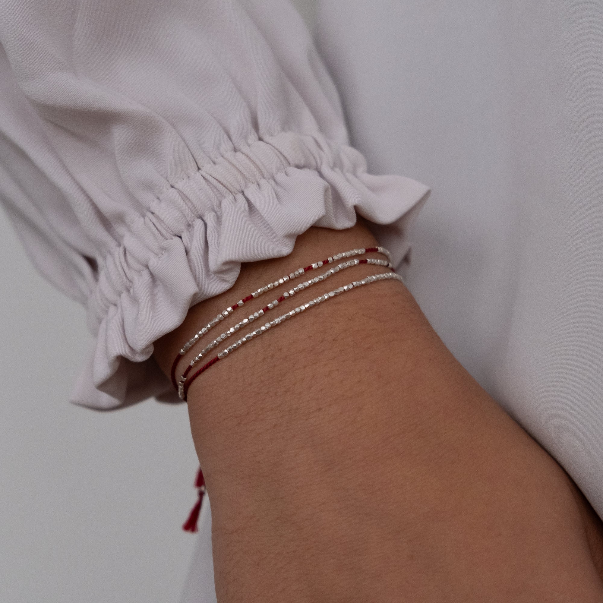 Buy Delicate Silk Bracelet, Minimalistic Bracelet, Dainty Wish Bracelet, Friendship  Bracelet, Beaded Bracelet, Cord Bracelet, Gift for Her Online in India 