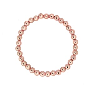 14k Rose Gold Perlen Armband: 3 mm-5 mm Stapel Schmuck
