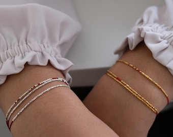 Delicate friendship bracelet, Silk bracelet cord, silk string bracelet, minimalistic bracelet, silk cord bracelet stacking, gift for her