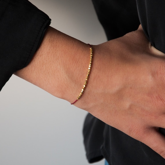 14k Solid Gold Friendship Bracelet 