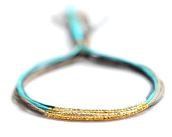 Gold bead bracelet Silk bracelet Modern bracelet beaded bracelet silk gold bracelet simple bracelet friendship bracelet simple gift for her