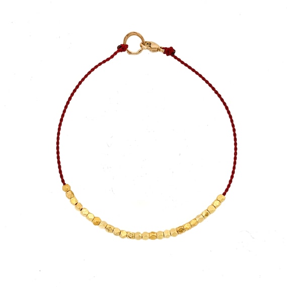 14k Solid Gold Friendship Bracelet 