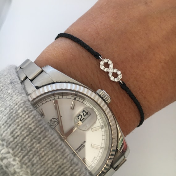 Gold infinity hotsell bracelet with diamonds