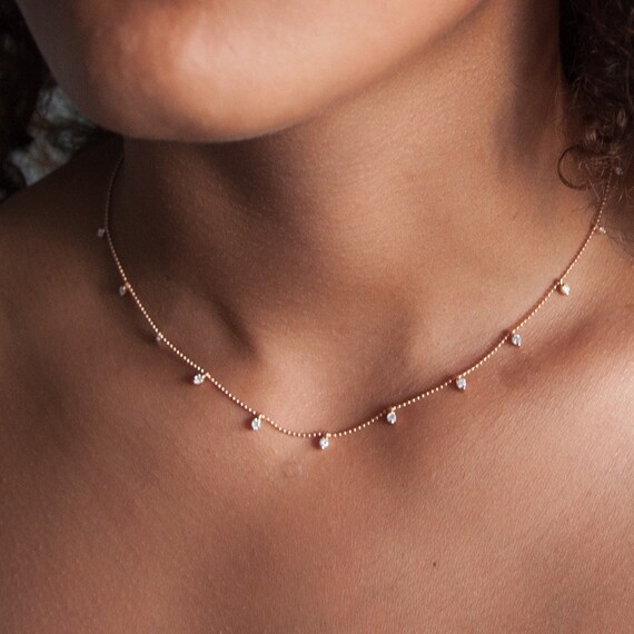 Diamond drop choker deals