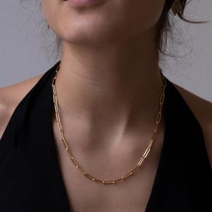 Büroklammer Halskette, 14k Gold Fill Büroklammer Kette, Gold Choker Halskette, Link Halskette, Layering Halskette, Chunky Halskette, Geschenk für sie