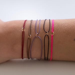 14k Gold karma bracelet, circle bracelet, red string bracelet, gold cord bracelet, good luck, red cord bracelet, thin bracelet, gift idea