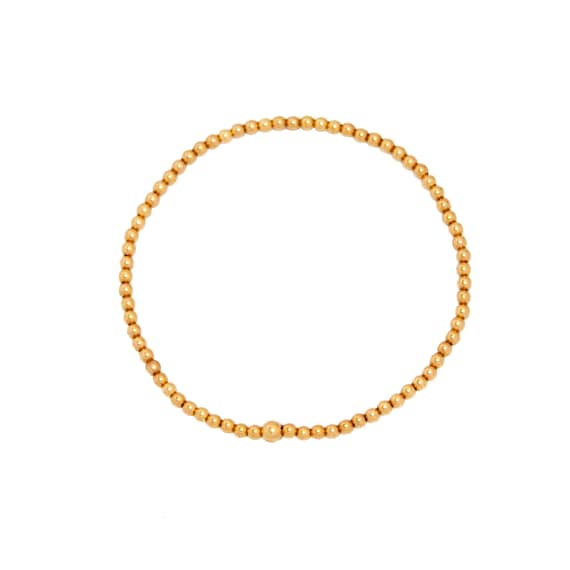 14k Yellow Gold Beaded Bracelet, 14K Gold Bead Bracelet