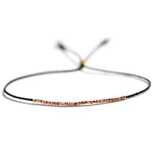 Delicate beaded bracelet, silk bracelet, gold bead bracelet, gold string bracelet, red string bracelet, stacking bracelet, gift for her