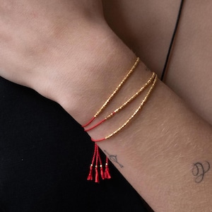 Delicate Silk Bracelet, minimalistic bracelet, wish bracelet, friendship bracelet, cord bracelet, red string bracelet, dainty bracelet, gift