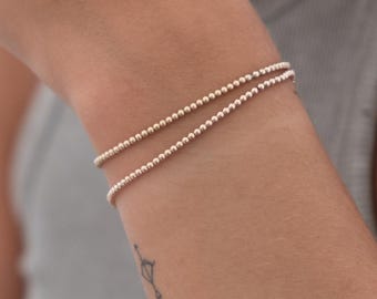 10k Gold Bead Bracelet, Delicate bracelet, Minimalist bracelet, Everyday Beaded bracelet, gold cord bracelet, silk red string bracelet, gift