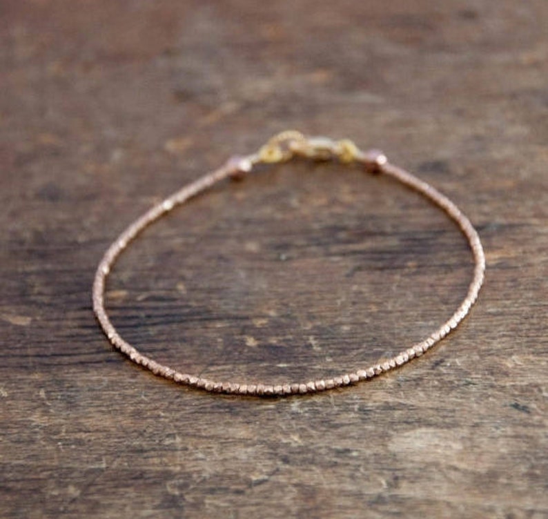 Rose Gold Beads Bracelet. Essential Gold Stacking Bracelet Etsy