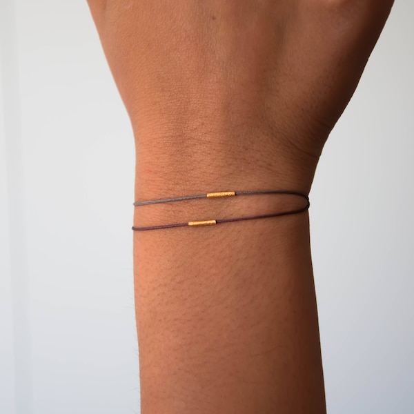 Bracelet d’équilibre en or massif 18k, bijoux minimalistes, bijoux délicats