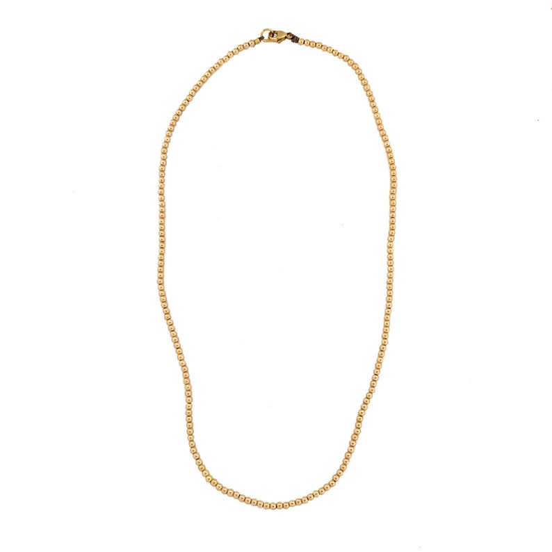 10k solid Gold Ball Necklace, Dainty Gold Bead Necklace, Gold Beaded Choker, simple Gold necklace, gift for her image 5