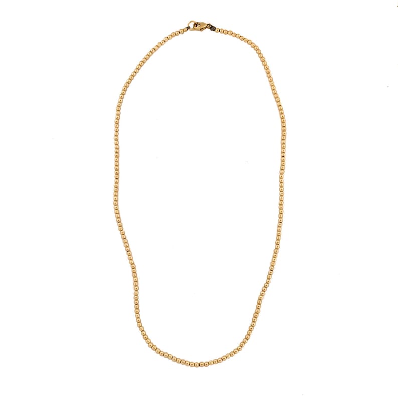 10k solid Gold Ball Necklace Dainty Gold Bead Necklace Gold Etsy