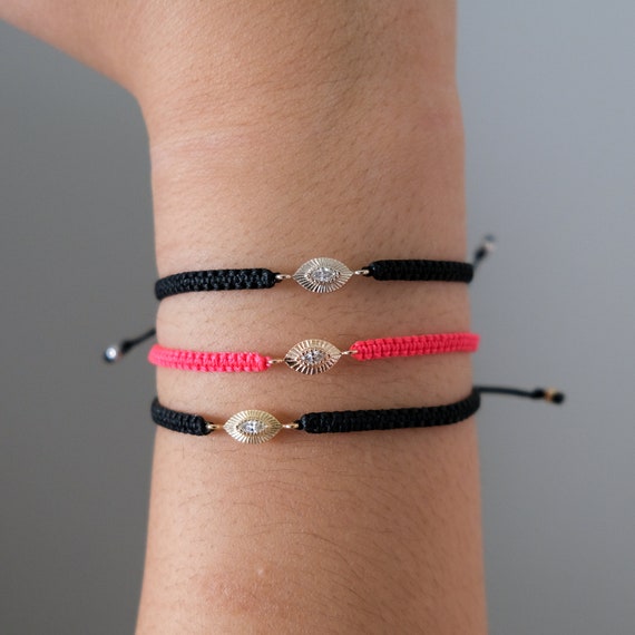 WOVEN FRIENDSHIP BRACELET W/CHARMS BLACK W/GOLD WOVEN FRIENDSHIP BRACELET W/CHARMS BLACK W/GOLD