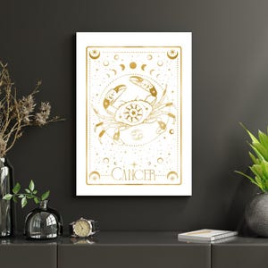 Cancer Zodiac Art Print – Mystical Astrology Poster | Digital Download