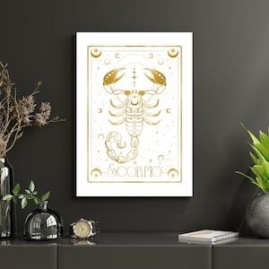 Schorpioen Zodiac Art Print – poster mystieke astrologie | Digitale download