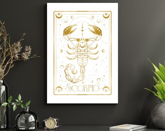 Scorpio Zodiac Art Print – Mystical Astrology Poster | Digital Download