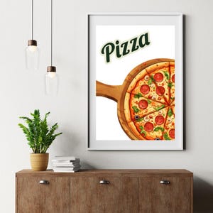 Pizza Wall Art Poster | Fun Kitchen Decor | Digital PNG Download
