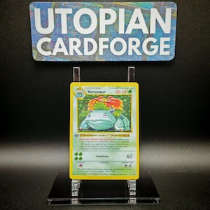 Venusaur 1st Edition • Handmade PROXY/ORICA • Base Set 15/102 • With Rainbow Holography applied in the artwork background