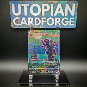 Umbreon VMAX Alt Art • Handgemaakte PROXY/ORICA • Evolving Skies 215 • Met textuurpatroon en regenboogglitterholografie toegepast