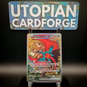 Roaring Moon ex Special Illustrator Rare • Handmade PROXY/ORICA • Prismatic Evolutions 162 • Textured front with gorgeous rainbow holography