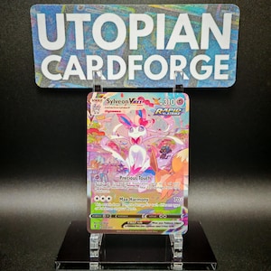 Sylveon VMAX Alt Art • Handgemaakte PROXY/ORICA • Evolving Skies 212 • Met textuurpatroon en regenboogholografie op de voorkant aangebracht