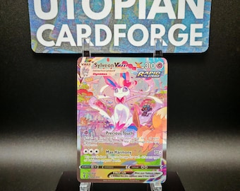 Sylveon VMAX Alt Art • Handgefertigtes PROXY/ORICA • Evolving Skies 212 • Mit Texturmuster und Regenbogenholographie auf der Vorderseite