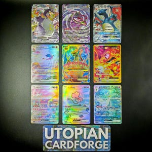 Lot de 9 cartes Charizard VMAX Shiny, ex, EX • Fait main PROXY/Orica • Charizard ex, gardevoir, mew ex, rayquaza ex, Charizard Ex full art